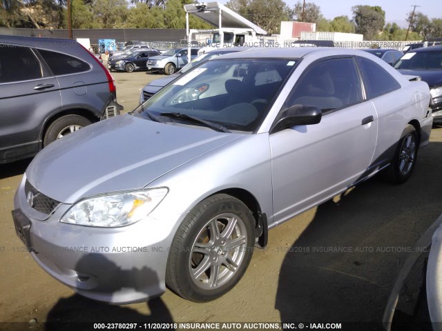 1HGEM21115L017460 - 2005 HONDA CIVIC DX VP SILVER photo 2