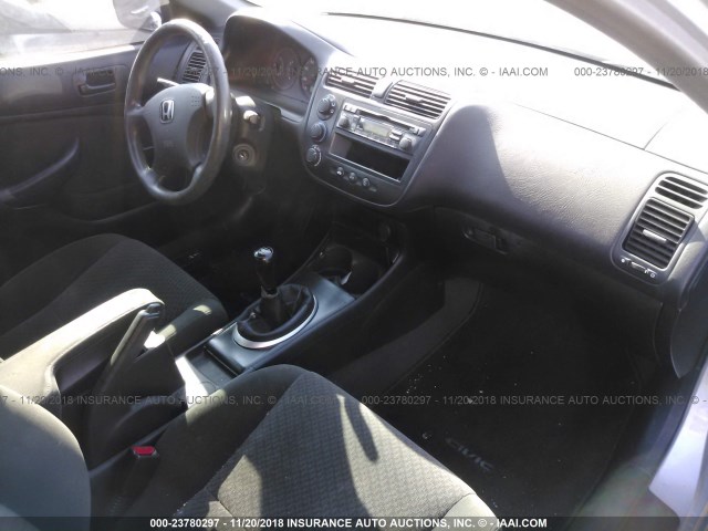 1HGEM21115L017460 - 2005 HONDA CIVIC DX VP SILVER photo 5