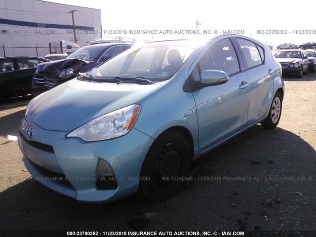 JTDKDTB30C1030930 - 2012 TOYOTA PRIUS C TEAL photo 2