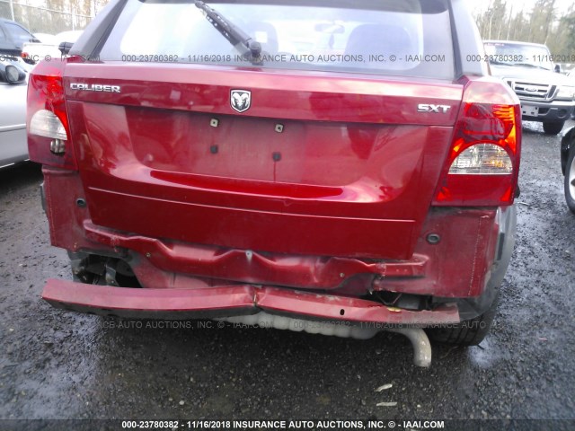 1B3HB48B97D126808 - 2007 DODGE CALIBER SXT RED photo 6