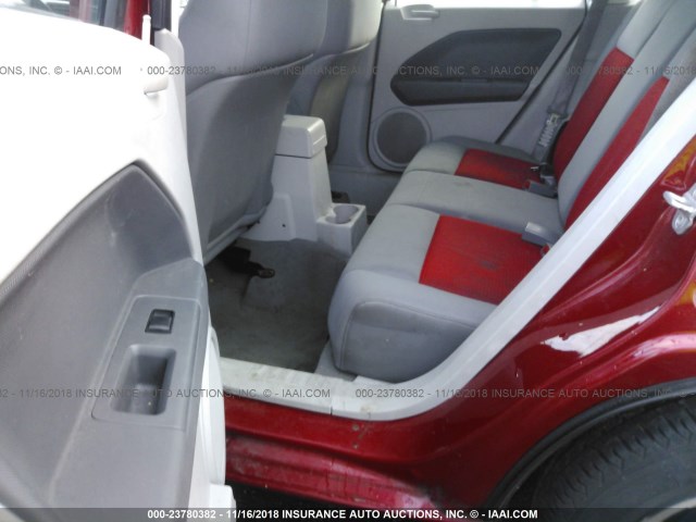 1B3HB48B97D126808 - 2007 DODGE CALIBER SXT RED photo 8