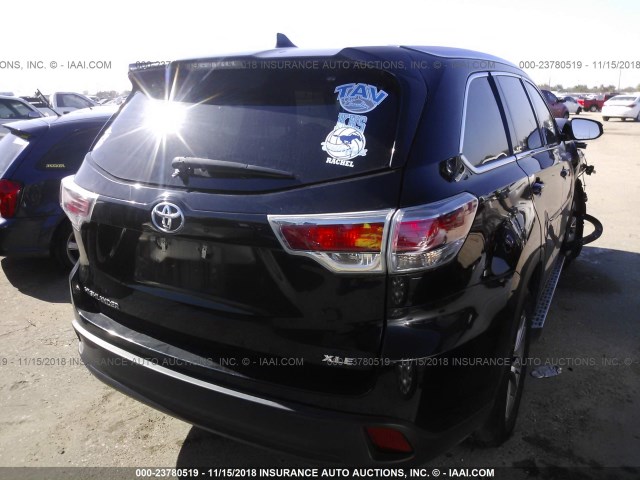 5TDKKRFH6FS082908 - 2015 TOYOTA HIGHLANDER XLE BLACK photo 4