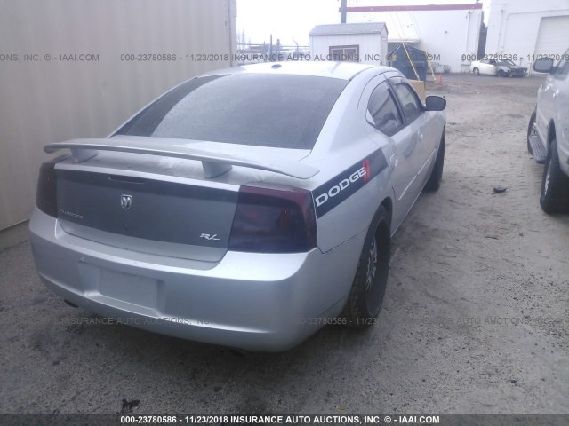 2B3LA53H46H322574 - 2006 DODGE CHARGER R/T SILVER photo 4