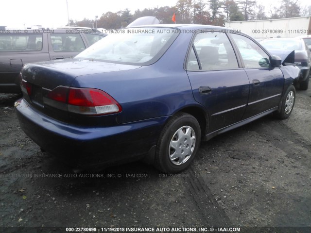 1HGCF854X1A061133 - 2001 HONDA ACCORD DX BLUE photo 4