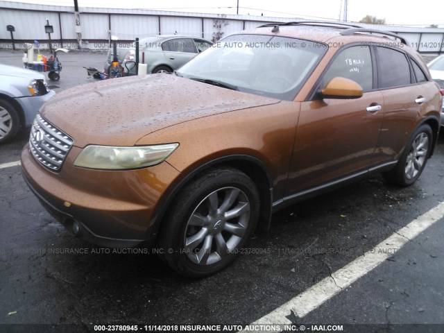 JNRAS08WX3X201889 - 2003 INFINITI FX35 ORANGE photo 2