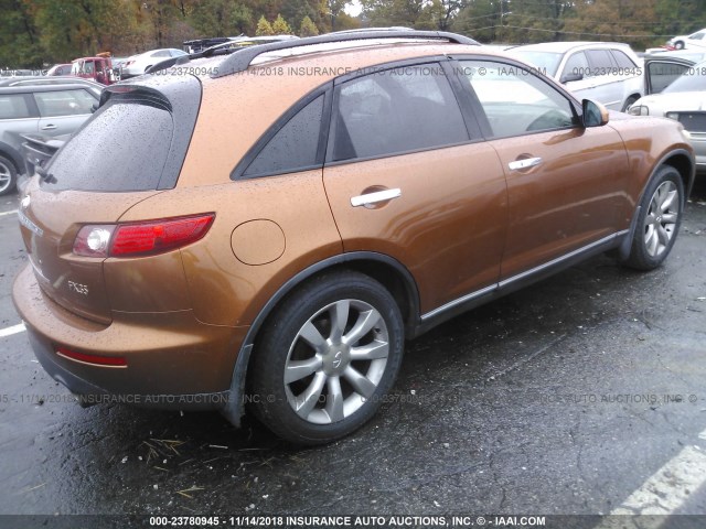 JNRAS08WX3X201889 - 2003 INFINITI FX35 ORANGE photo 4