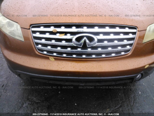 JNRAS08WX3X201889 - 2003 INFINITI FX35 ORANGE photo 6