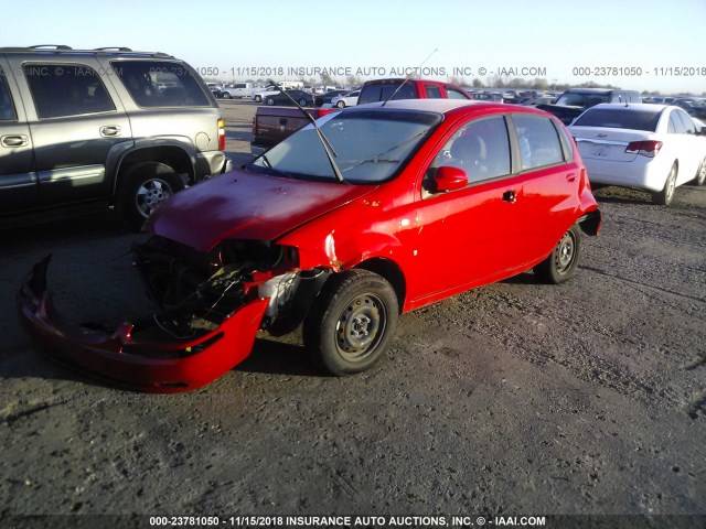 KL1TD66648B281159 - 2008 CHEVROLET AVEO LS RED photo 2