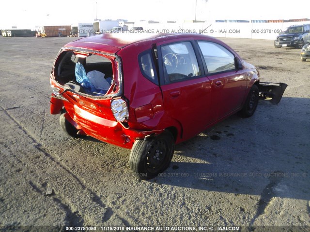 KL1TD66648B281159 - 2008 CHEVROLET AVEO LS RED photo 4