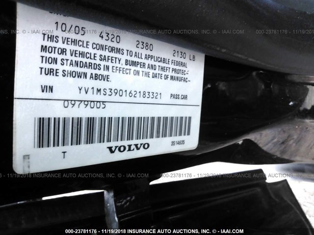 YV1MS390162183321 - 2006 VOLVO S40 2.4I BLACK photo 9