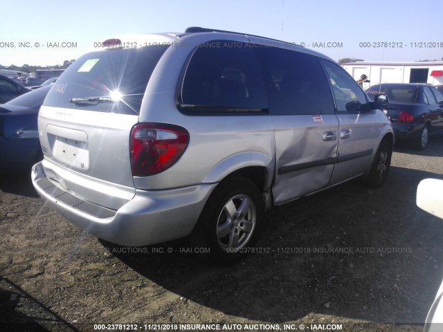 1D4GP45R25B421354 - 2005 DODGE CARAVAN SXT SILVER photo 4