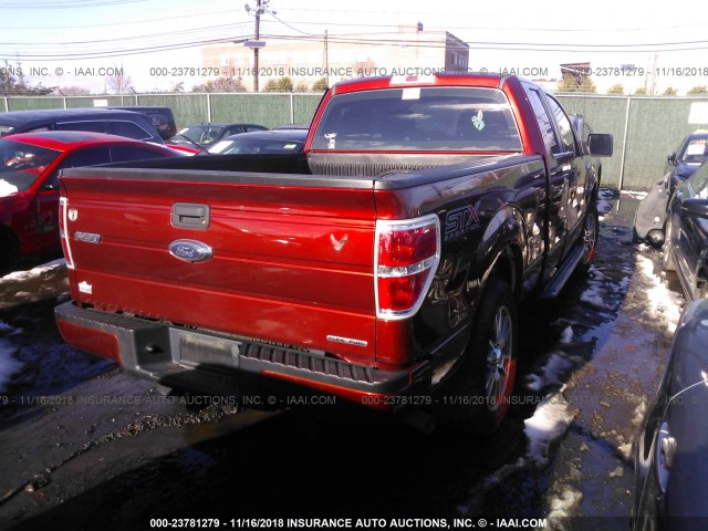 1FTFX1EF9EKF67733 - 2014 FORD F150 SUPER CAB RED photo 4