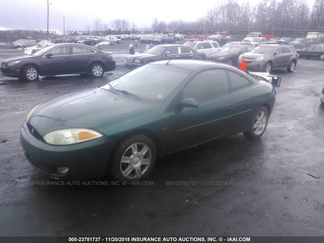 1ZWFT61L115604344 - 2001 MERCURY COUGAR V6 GREEN photo 2