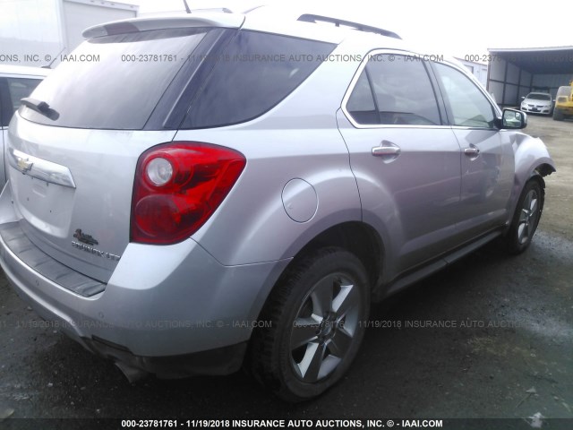 2GNFLGE38D6115902 - 2013 CHEVROLET EQUINOX LTZ SILVER photo 4