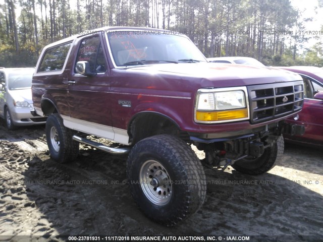 1FMEU15N4PLA20194 - 1993 FORD BRONCO U100 MAROON photo 1