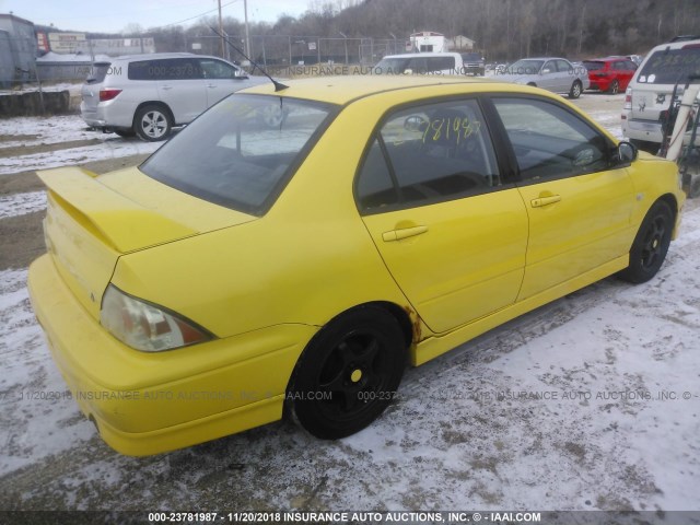 JA3AJ86EX2U066293 - 2002 MITSUBISHI LANCER OZ RALLY YELLOW photo 4