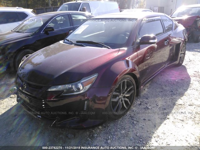 JTKJF5C7XF3089665 - 2015 TOYOTA SCION TC Tünd qırmızı foto 2