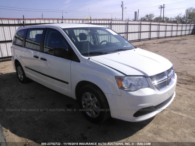 2C4RDGBG9CR220696 - 2012 DODGE GRAND CARAVAN SE WHITE photo 1