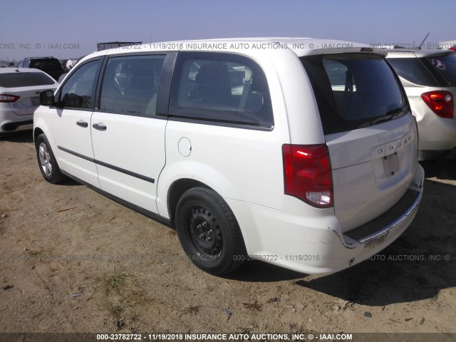 2C4RDGBG9CR220696 - 2012 DODGE GRAND CARAVAN SE WHITE photo 3