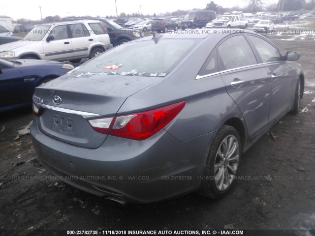 5NPEC4AC1BH242430 - 2011 HYUNDAI SONATA SE/LIMITED GRAY photo 4