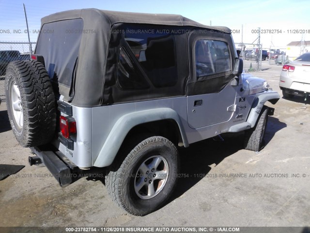 1J4FA39S66P775300 - 2006 JEEP WRANGLER X SILVER photo 4