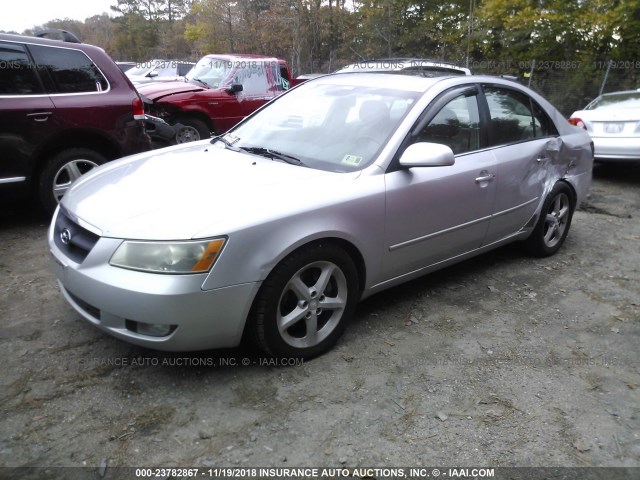 5NPEU46F66H065234 - 2006 HYUNDAI SONATA GLS/LX SILVER photo 2