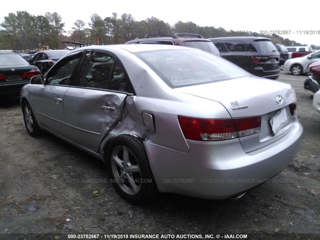 5NPEU46F66H065234 - 2006 HYUNDAI SONATA GLS/LX SILVER photo 3