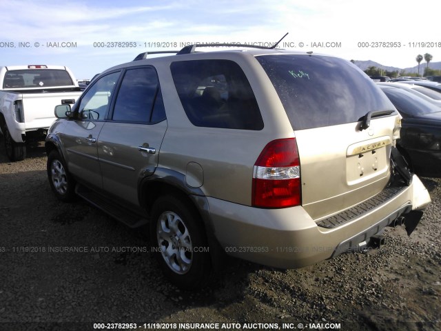 2HNYD18672H511123 - 2002 ACURA MDX TOURING GOLD photo 3