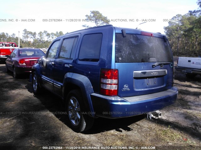 1J4PP5GK0AW140749 - 2010 JEEP LIBERTY LIMITED BLUE photo 3