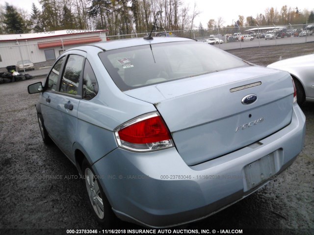 1FAHP34N08W156124 - 2008 FORD FOCUS S/SE Light Blue photo 3