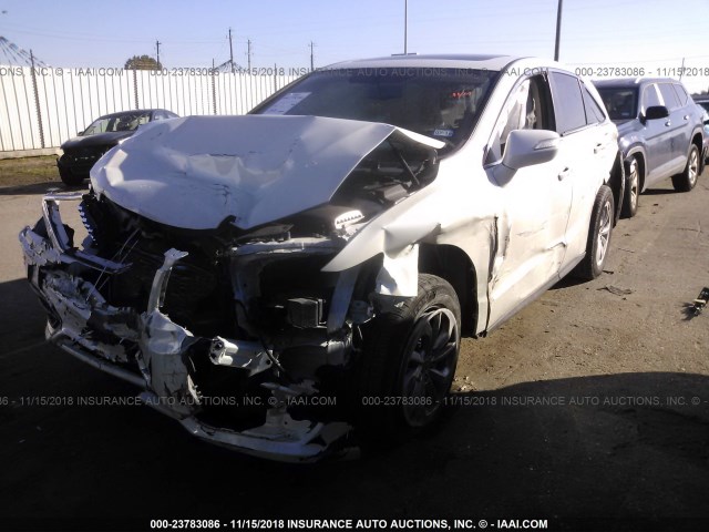 5J8TB3H37GL007982 - 2016 ACURA RDX WHITE photo 2