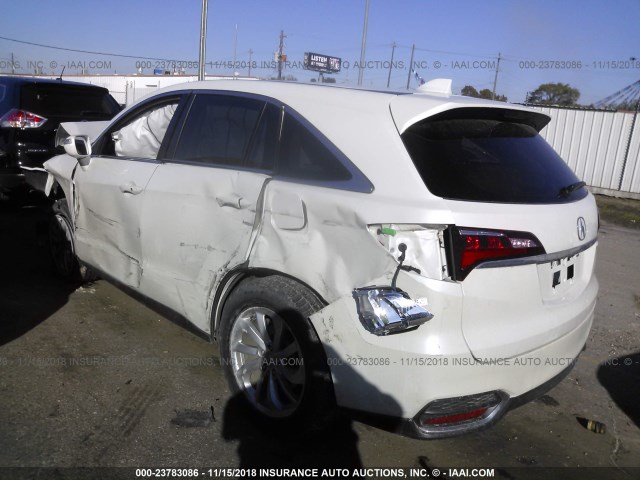 5J8TB3H37GL007982 - 2016 ACURA RDX WHITE photo 3