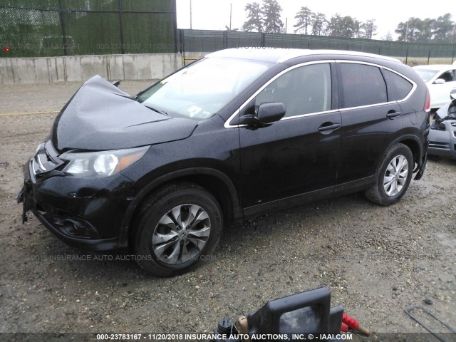 2HKRM4H74DH685956 - 2013 HONDA CR-V EXL BLACK photo 2