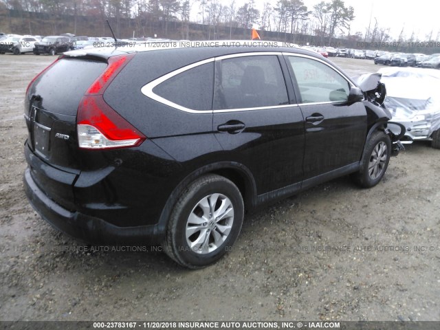 2HKRM4H74DH685956 - 2013 HONDA CR-V EXL BLACK photo 4