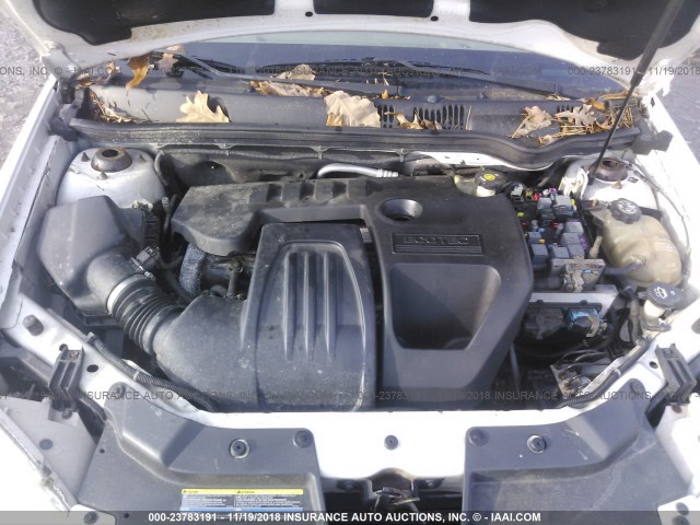 1G1AZ54F757543245 - 2005 CHEVROLET COBALT LT WHITE photo 10