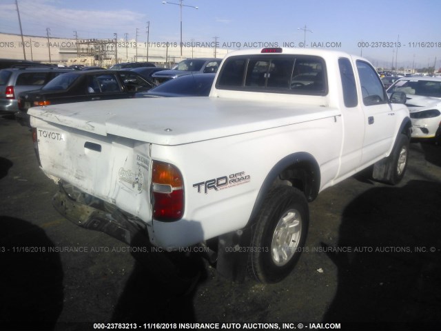 4TASN92N4XZ557454 - 1999 TOYOTA TACOMA XTRACAB PRERUNNER WHITE photo 4