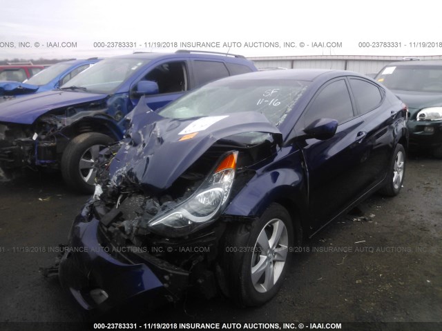 5NPDH4AE5DH218276 - 2013 HYUNDAI ELANTRA GLS/LIMITED BLUE photo 2