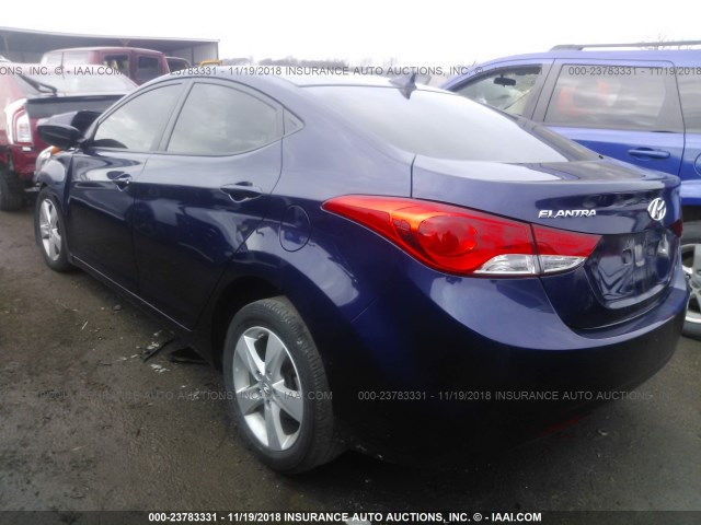 5NPDH4AE5DH218276 - 2013 HYUNDAI ELANTRA GLS/LIMITED BLUE photo 3