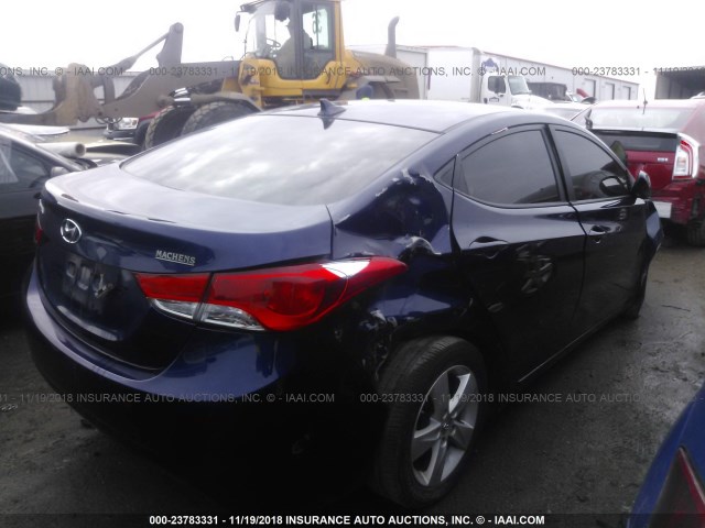 5NPDH4AE5DH218276 - 2013 HYUNDAI ELANTRA GLS/LIMITED BLUE photo 4