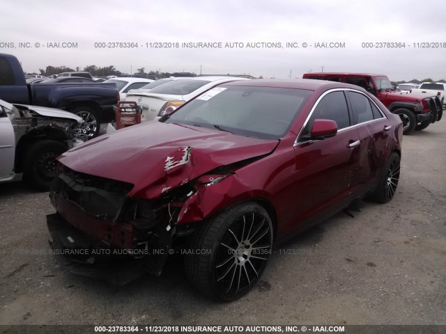 1G6AA5RA4D0154004 - 2013 CADILLAC ATS RED photo 2