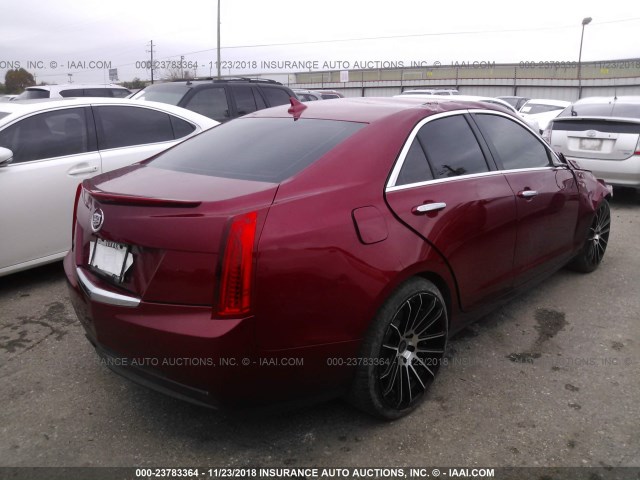 1G6AA5RA4D0154004 - 2013 CADILLAC ATS RED photo 4