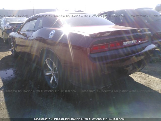 2C3CDYAG2EH225040 - 2014 DODGE CHALLENGER SXT MAROON photo 3