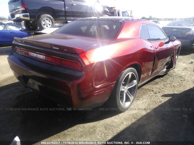 2C3CDYAG2EH225040 - 2014 DODGE CHALLENGER SXT MAROON photo 4