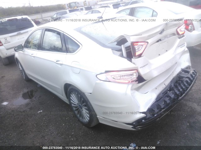 3FA6P0K98ER192220 - 2014 FORD FUSION TITANIUM WHITE photo 3