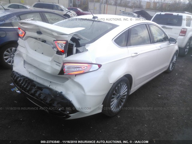 3FA6P0K98ER192220 - 2014 FORD FUSION TITANIUM WHITE photo 4