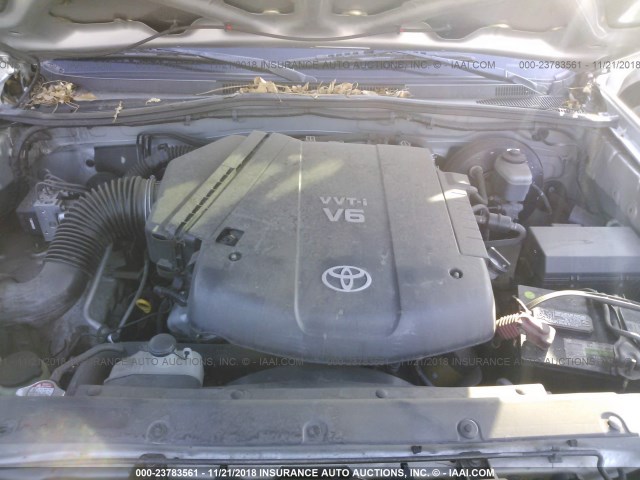 5TEJU62N16Z196673 - 2006 TOYOTA TACOMA DOUBLE CAB PRERUNNER SILVER photo 10