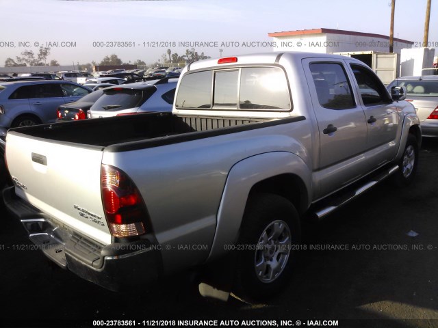 5TEJU62N16Z196673 - 2006 TOYOTA TACOMA DOUBLE CAB PRERUNNER SILVER photo 4