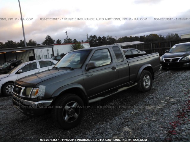 1N6ED26T1YC409669 - 2000 NISSAN FRONTIER GRAY photo 2