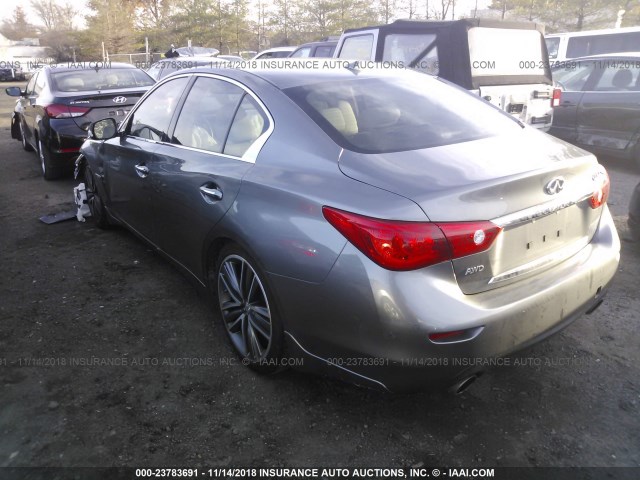 JN1AV7AR6EM703262 - 2014 INFINITI Q50 HYBRID PREMIUM/SPORT GRAY photo 3