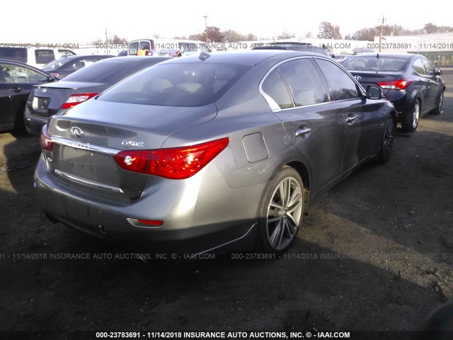 JN1AV7AR6EM703262 - 2014 INFINITI Q50 HYBRID PREMIUM/SPORT GRAY photo 4